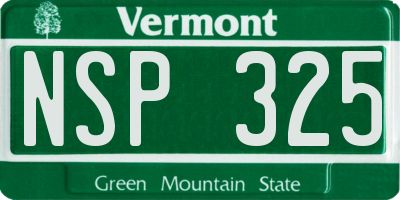 VT license plate NSP325