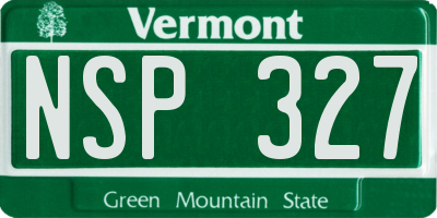 VT license plate NSP327