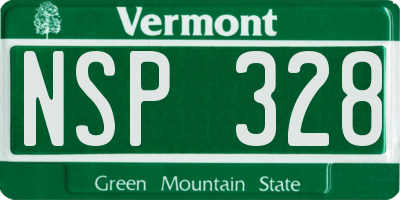 VT license plate NSP328