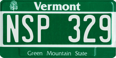 VT license plate NSP329