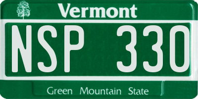 VT license plate NSP330