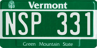 VT license plate NSP331