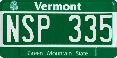 VT license plate NSP335