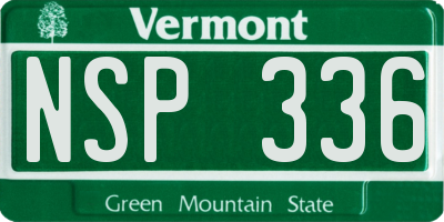 VT license plate NSP336