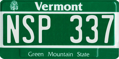 VT license plate NSP337