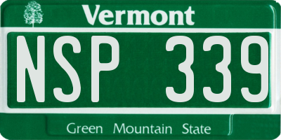 VT license plate NSP339