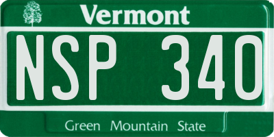 VT license plate NSP340