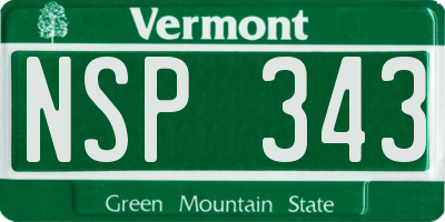 VT license plate NSP343