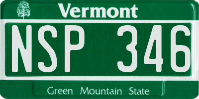 VT license plate NSP346