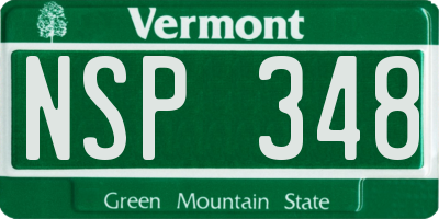 VT license plate NSP348