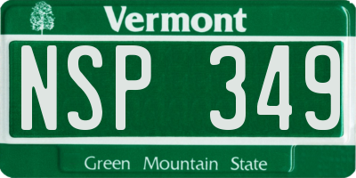 VT license plate NSP349