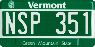 VT license plate NSP351