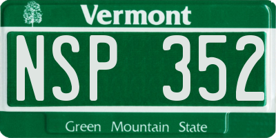 VT license plate NSP352