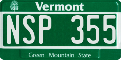 VT license plate NSP355