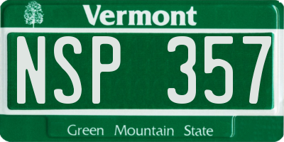 VT license plate NSP357