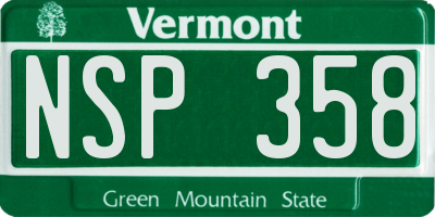 VT license plate NSP358