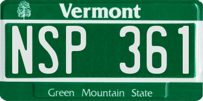 VT license plate NSP361