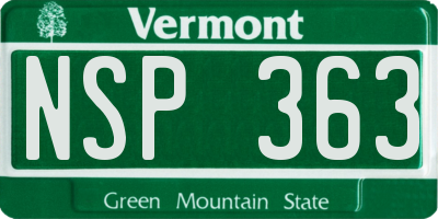 VT license plate NSP363