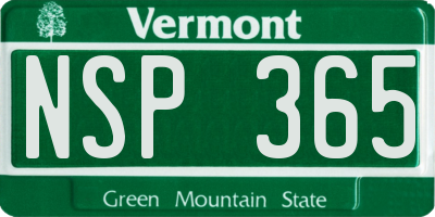 VT license plate NSP365