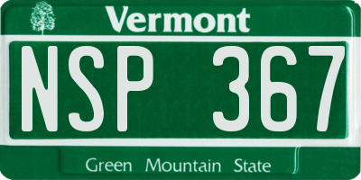 VT license plate NSP367