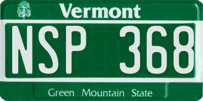 VT license plate NSP368