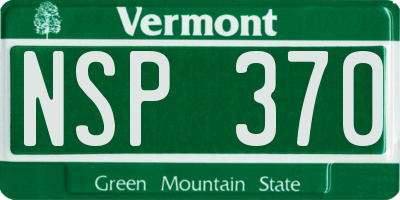 VT license plate NSP370