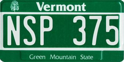 VT license plate NSP375