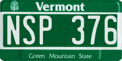 VT license plate NSP376