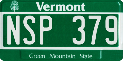 VT license plate NSP379