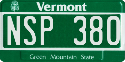 VT license plate NSP380