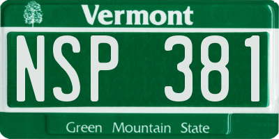 VT license plate NSP381