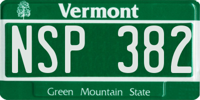 VT license plate NSP382