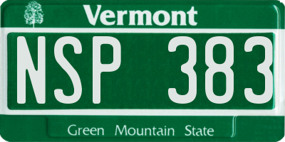 VT license plate NSP383