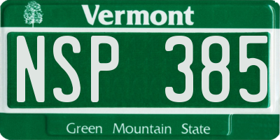 VT license plate NSP385