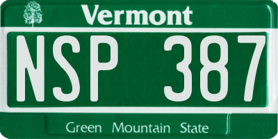 VT license plate NSP387