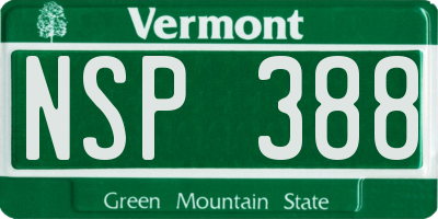 VT license plate NSP388