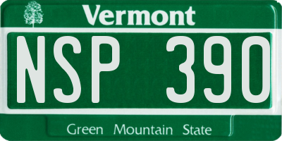 VT license plate NSP390
