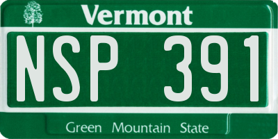 VT license plate NSP391