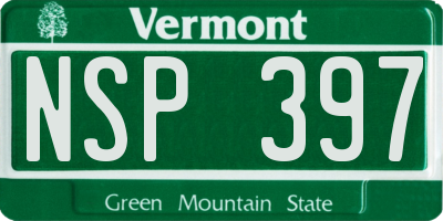 VT license plate NSP397