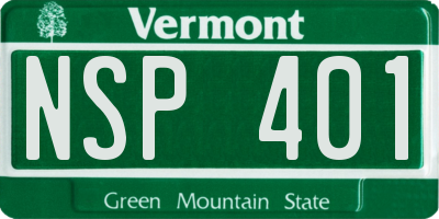 VT license plate NSP401