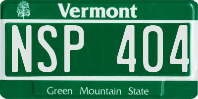 VT license plate NSP404