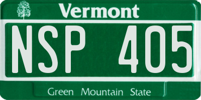 VT license plate NSP405