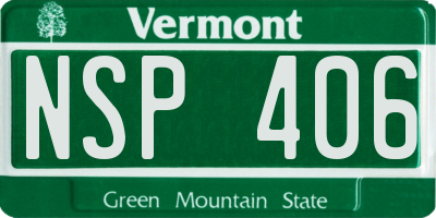 VT license plate NSP406