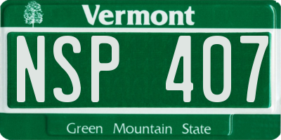 VT license plate NSP407