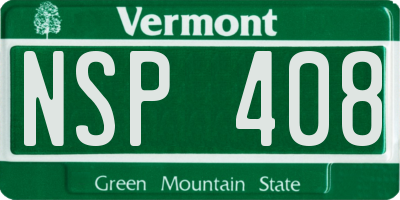 VT license plate NSP408