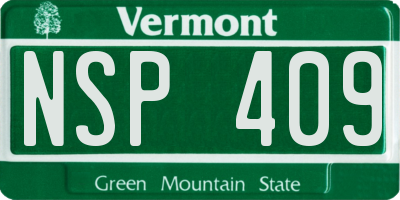 VT license plate NSP409