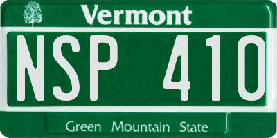 VT license plate NSP410