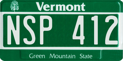 VT license plate NSP412