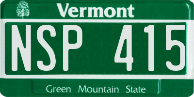 VT license plate NSP415