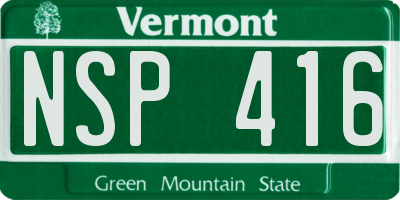 VT license plate NSP416